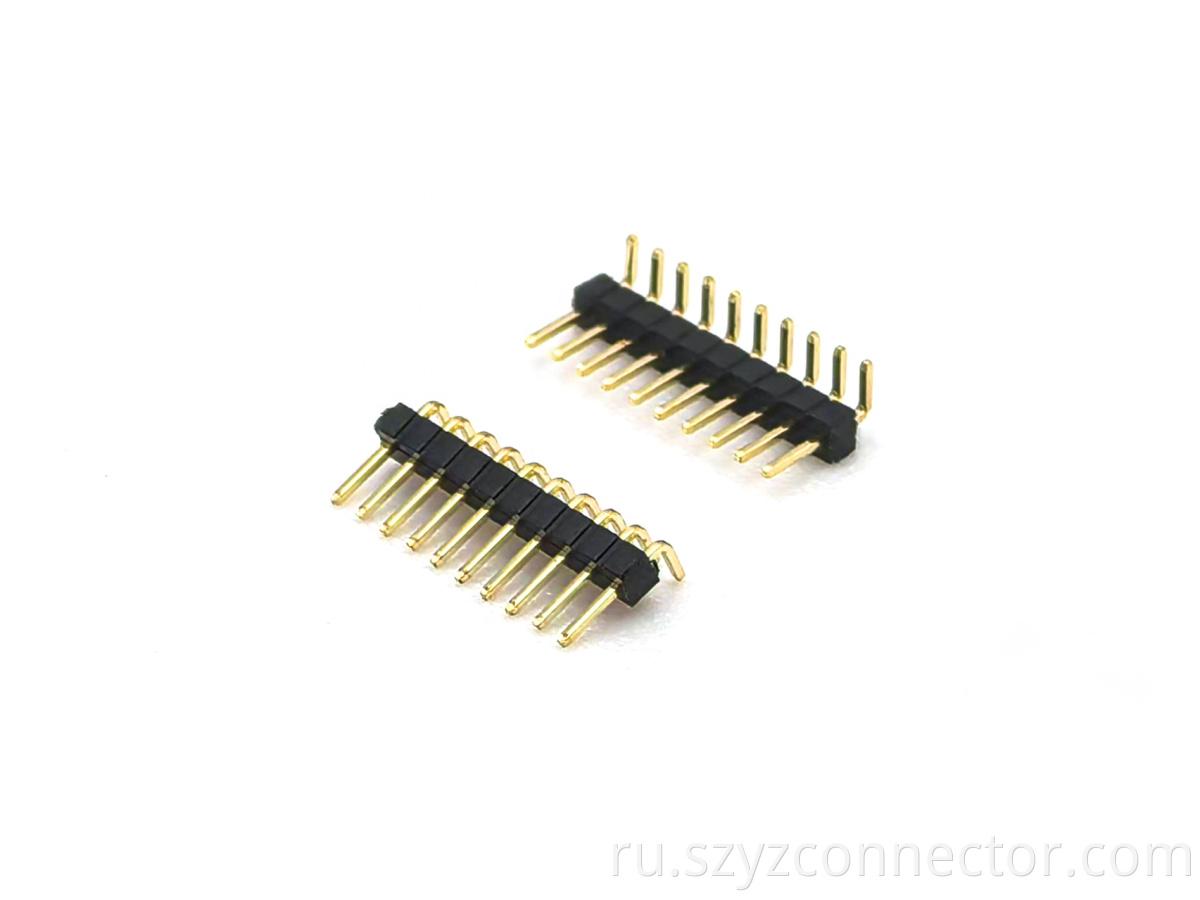 1.0mm Pitch Pin Header Connector Single Row Right Angle H:1.0mm 1*10P